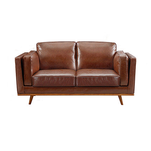 3+2 Seater Brown Leather Sofa Set