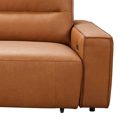 Albany 3-Seater Leather Sectional Sofa Bed – Tan