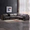 Atlanta 6-Seater Grey Leather Electric Recliner Corner Sofa