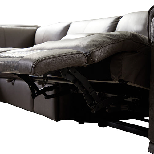 Atlanta 6-Seater Grey Leather Electric Recliner Corner Sofa