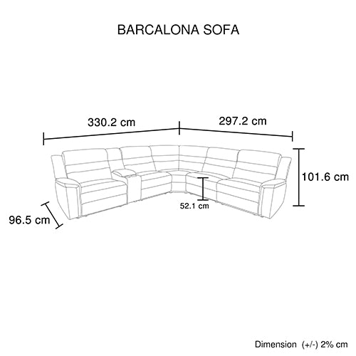 Barcelona 6-Seater Power Recliner Sectional – Taupe