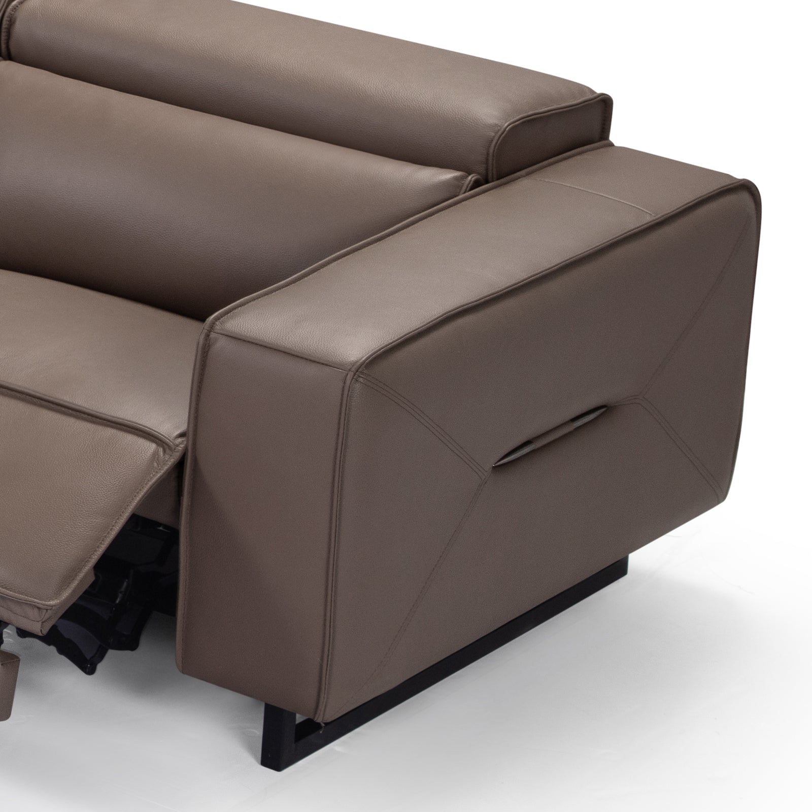 5-Seater Cow Leather Power Recliner Corner Sofa