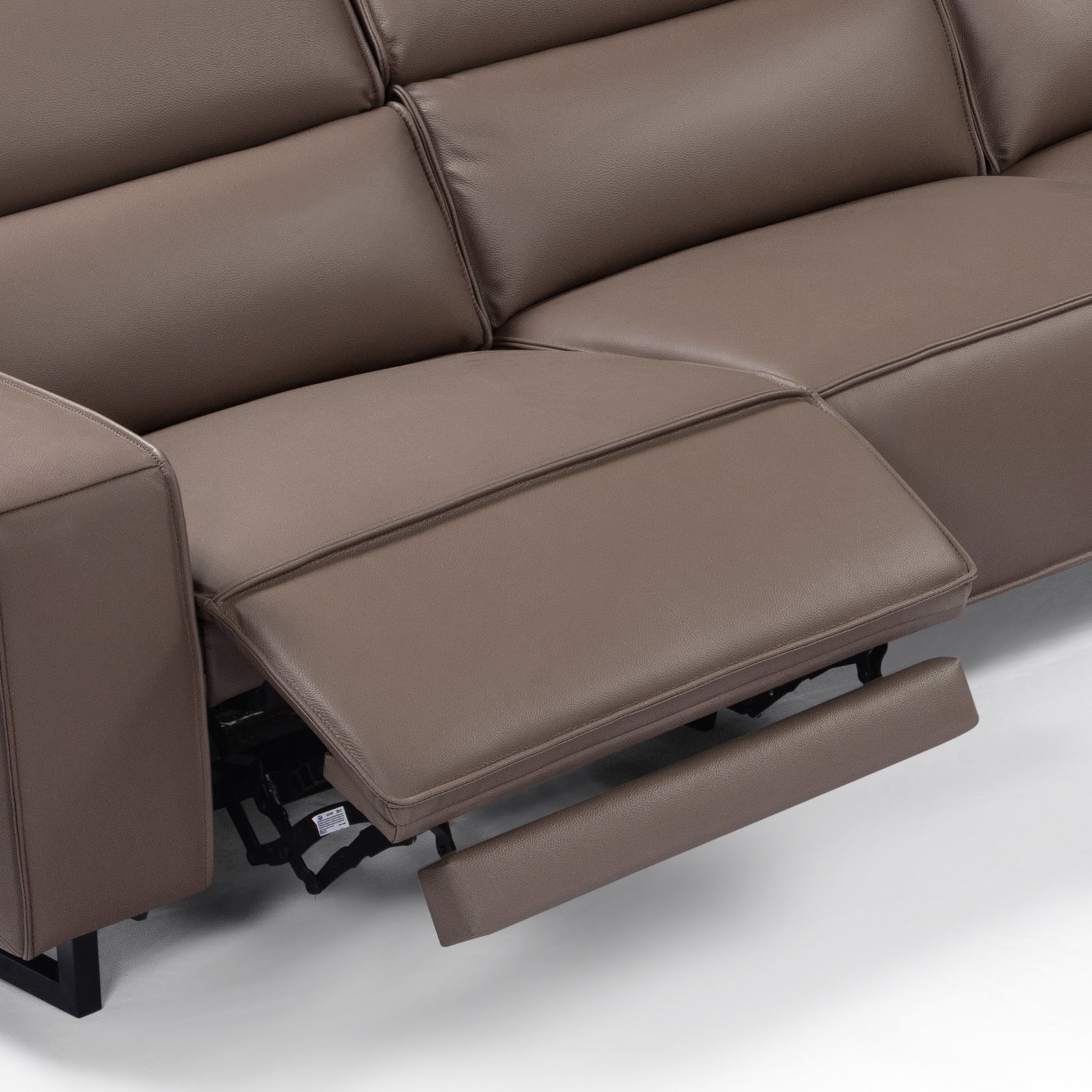 5-Seater Cow Leather Power Recliner Corner Sofa