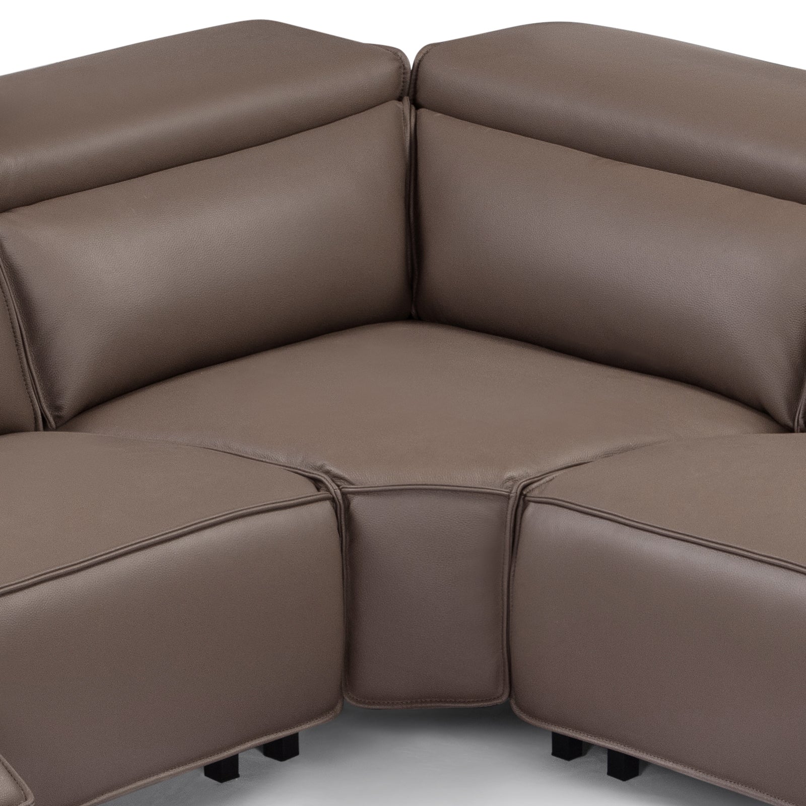 5-Seater Cow Leather Power Recliner Corner Sofa