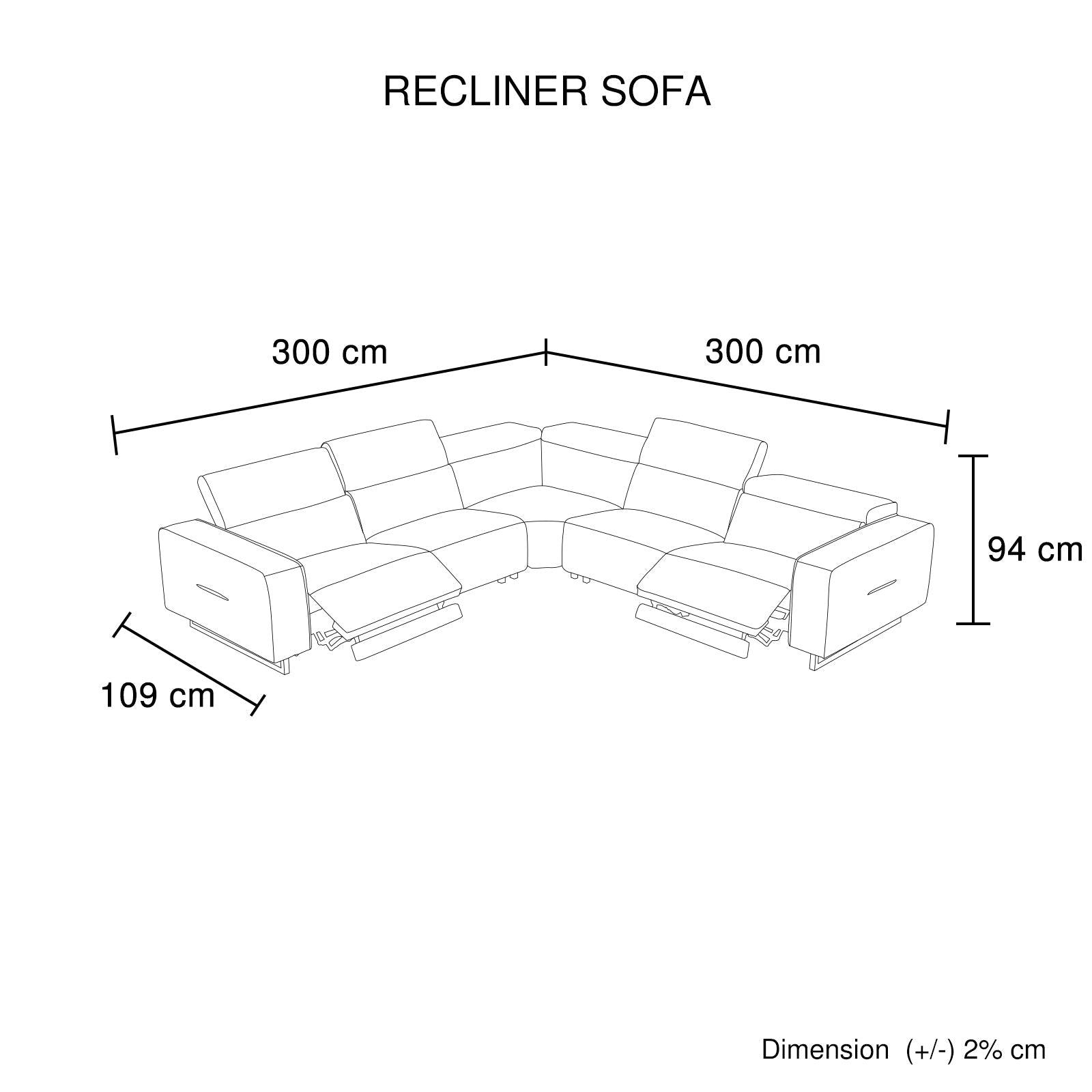 5-Seater Cow Leather Power Recliner Corner Sofa