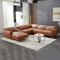 London 5-Seater Leather Power Recliner – Left Chaise
