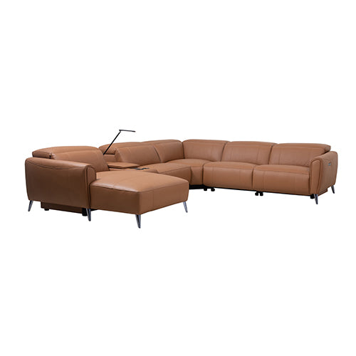 London 5-Seater Leather Power Recliner – Left Chaise