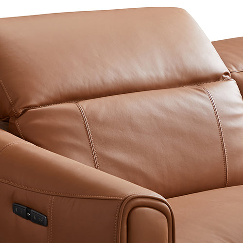 London 5-Seater Leather Power Recliner – Left Chaise