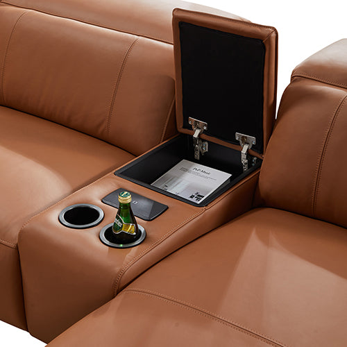 London 5-Seater Leather Power Recliner – Right Chaise
