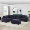 Orion Modular Corner Sofa with Ottoman – Sea Blue