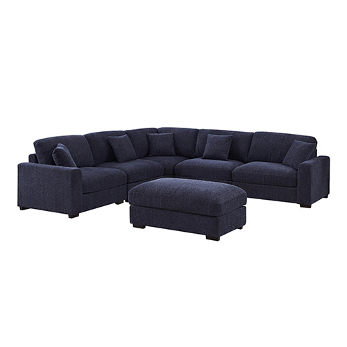 Orion Modular Corner Sofa with Ottoman – Sea Blue