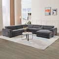 Sorrento Grey Fabric Electric Recliner Corner Sofa with Chaise