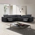 Washington 6-Seater Leather Recliner Sectional with Console