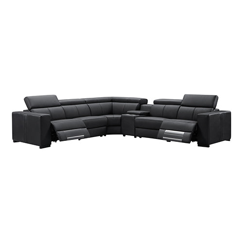 Washington 6-Seater Leather Recliner Sectional with Console