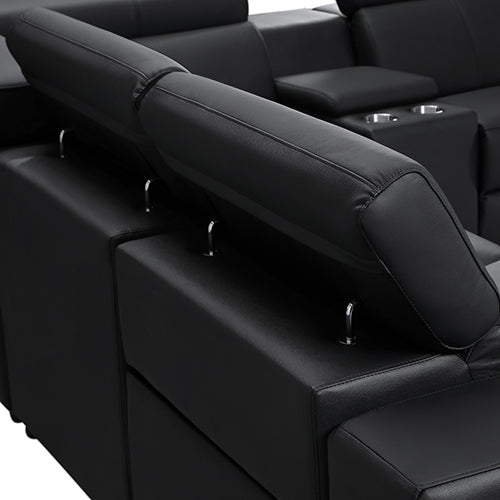 Washington 6-Seater Leather Recliner Sectional with Console