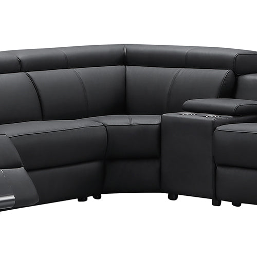 Washington 6-Seater Leather Recliner Sectional with Console