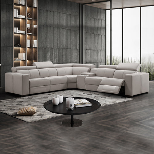 Washington 6-Seater Leather Power Recliner Sectional
