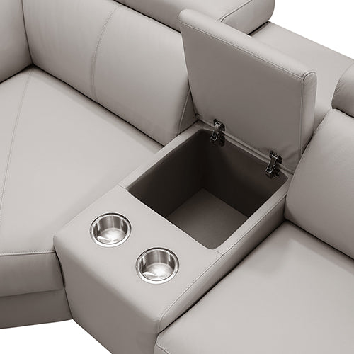 Washington 6-Seater Leather Power Recliner Sectional