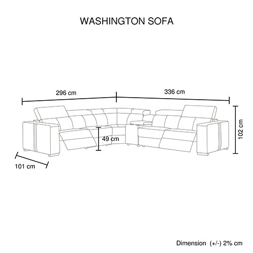 Washington 6-Seater Leather Power Recliner Sectional