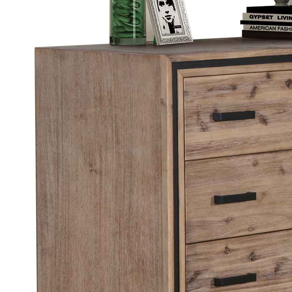 Seashore Solid Acacia 5-Drawer Tallboy