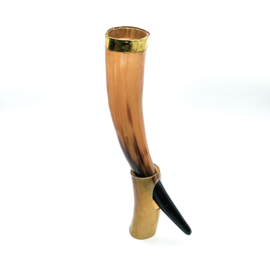 Decorative Viking Drinking Horn with Display Stand