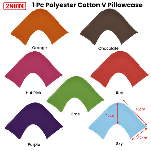 280TC Easy-Care V-Shaped Pillowcase – Sky Blue