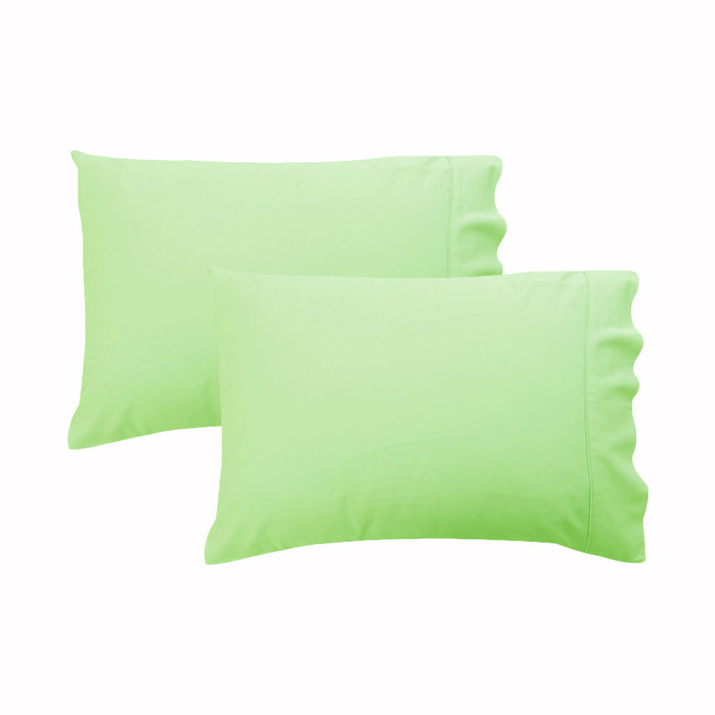 280TC Percale Standard Pillowcases, 2 Pack – Apple Green