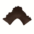 280TC Percale Ruffled V-Shaped Pillowcase – Chocolate