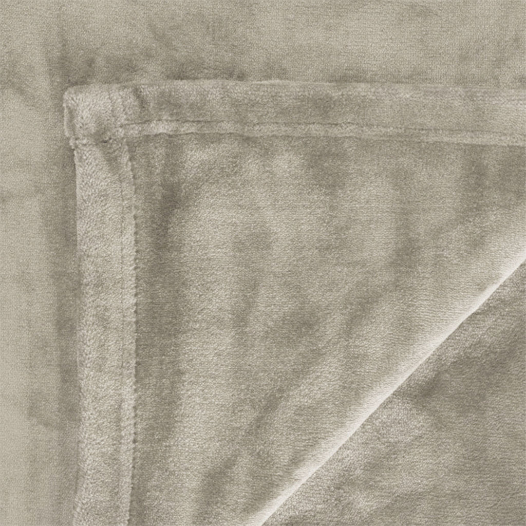 In 2 Linen 350GSM Plush Ultra Soft Velvet Touch Blanket Taupe Double/Queen