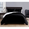 Reversible Micro Mink Comforter Set – Black, Queen, 3 Piece