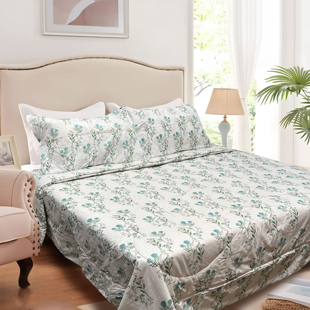 Hotel Living Corbett Lightweight Comforter Set – Floral Teal