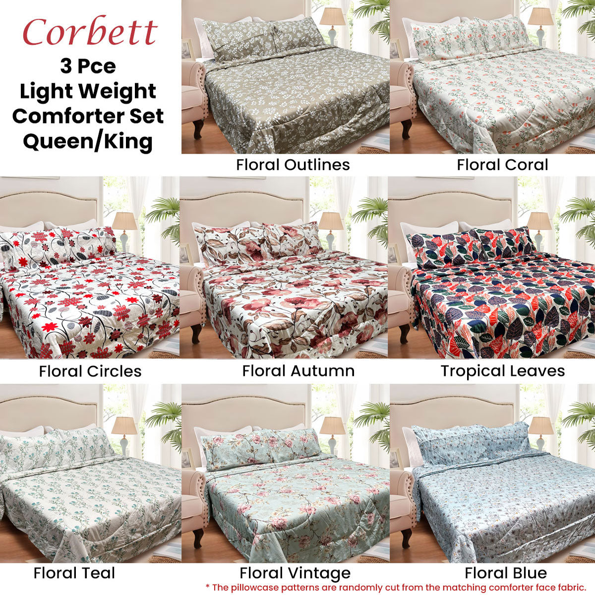 Hotel Living Corbett Lightweight Comforter Set – Floral Vintage