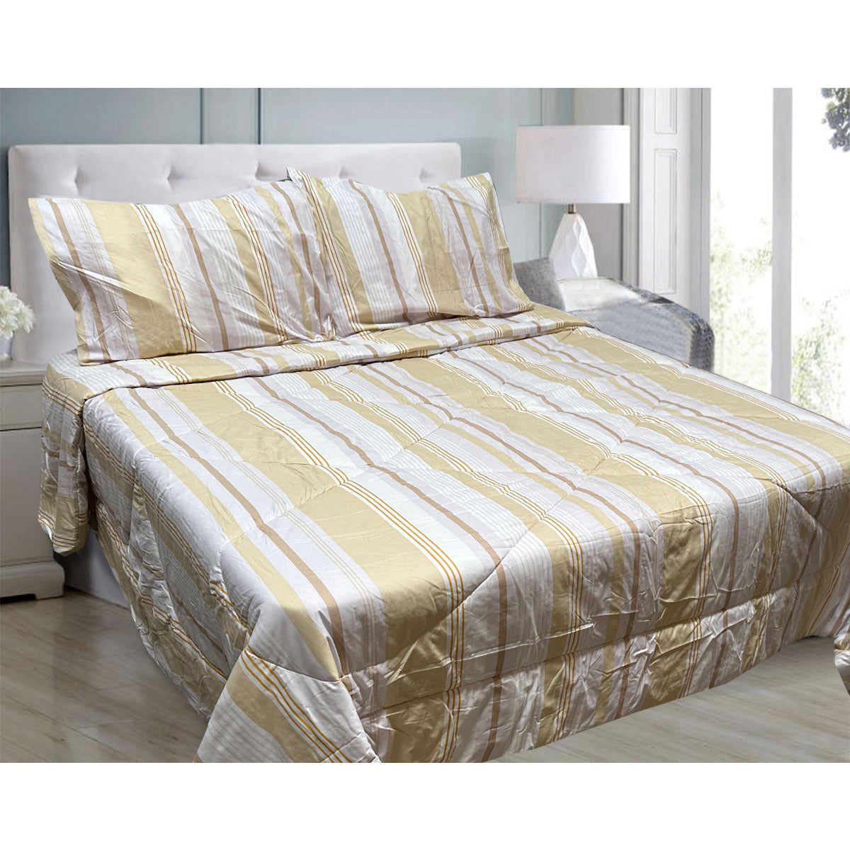 Hotel Living Oscar Lightweight Comforter Set – Stripes