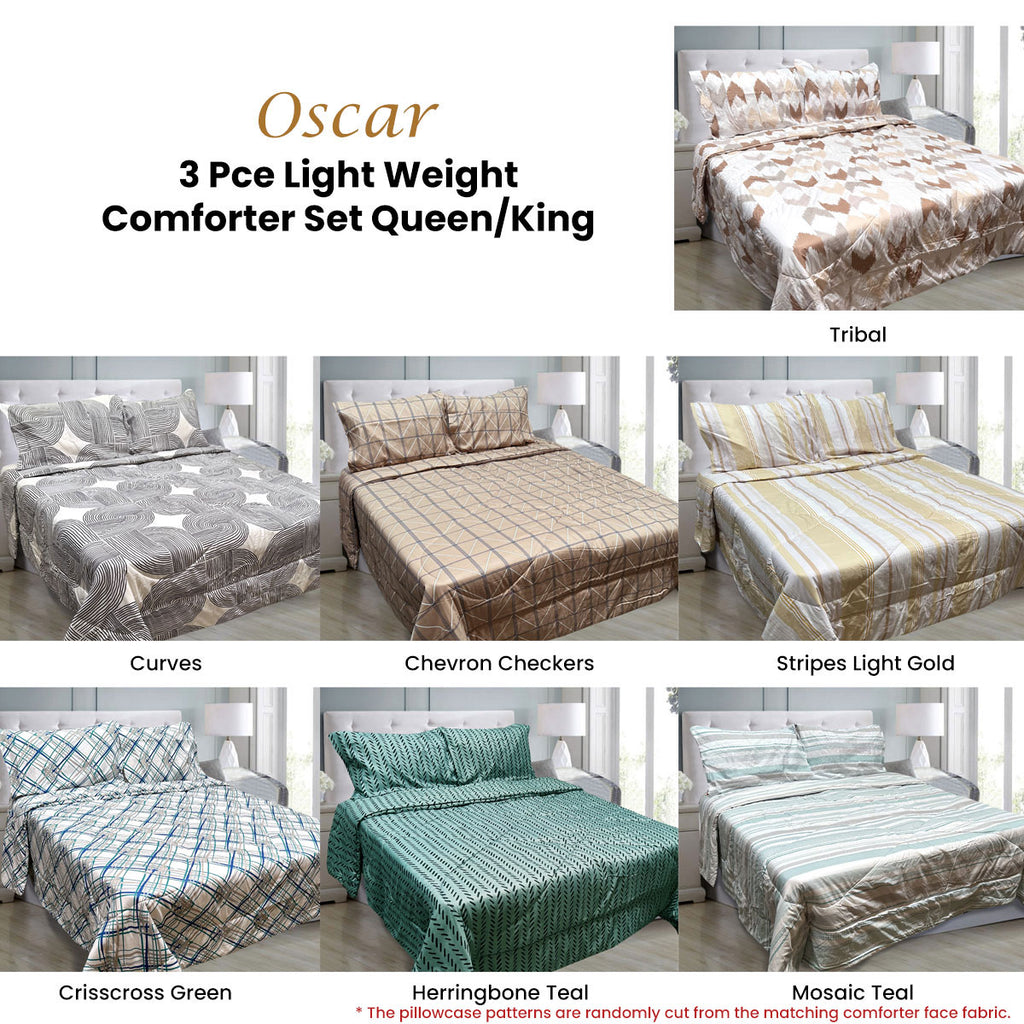 Hotel Living Oscar Lightweight Comforter Set – Stripes