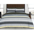 Gene Digital Geometric Quilt Cover Set – Black, King