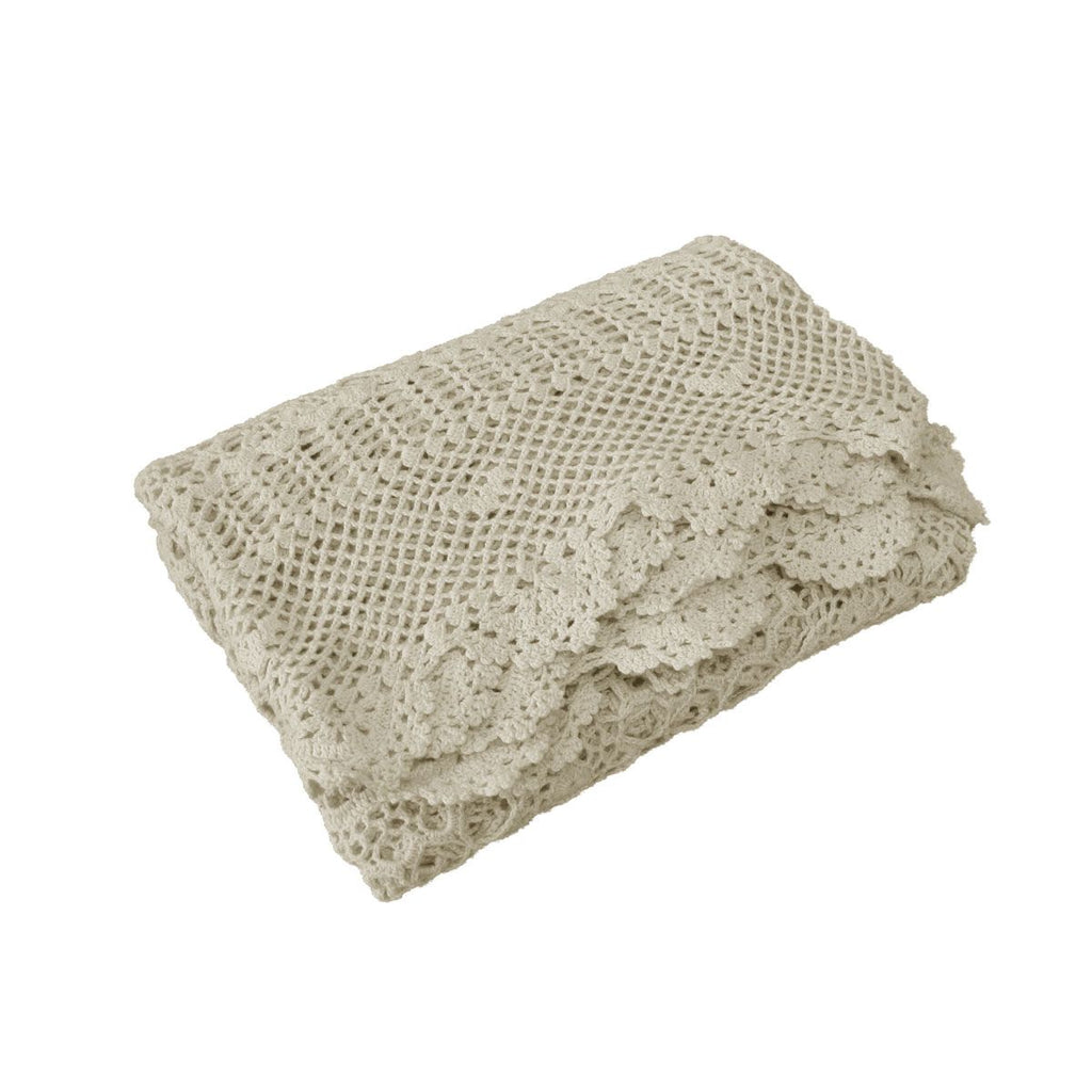 Linen Crochet Cotton Tablecloth – 137 × 137cm