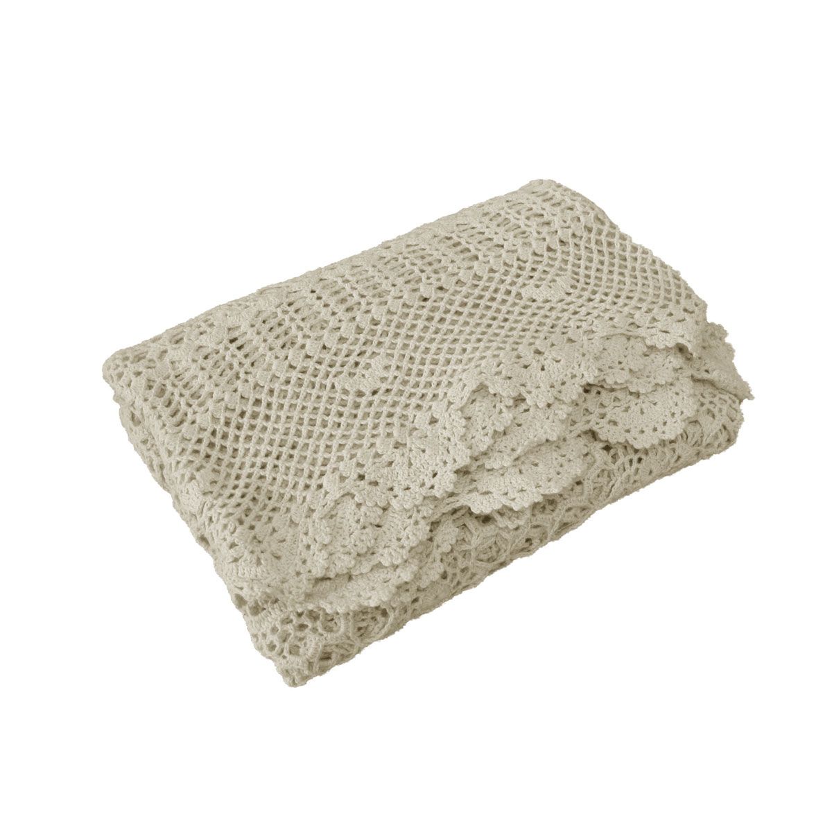 Linen Crochet Cotton Tablecloth – 137 × 137cm