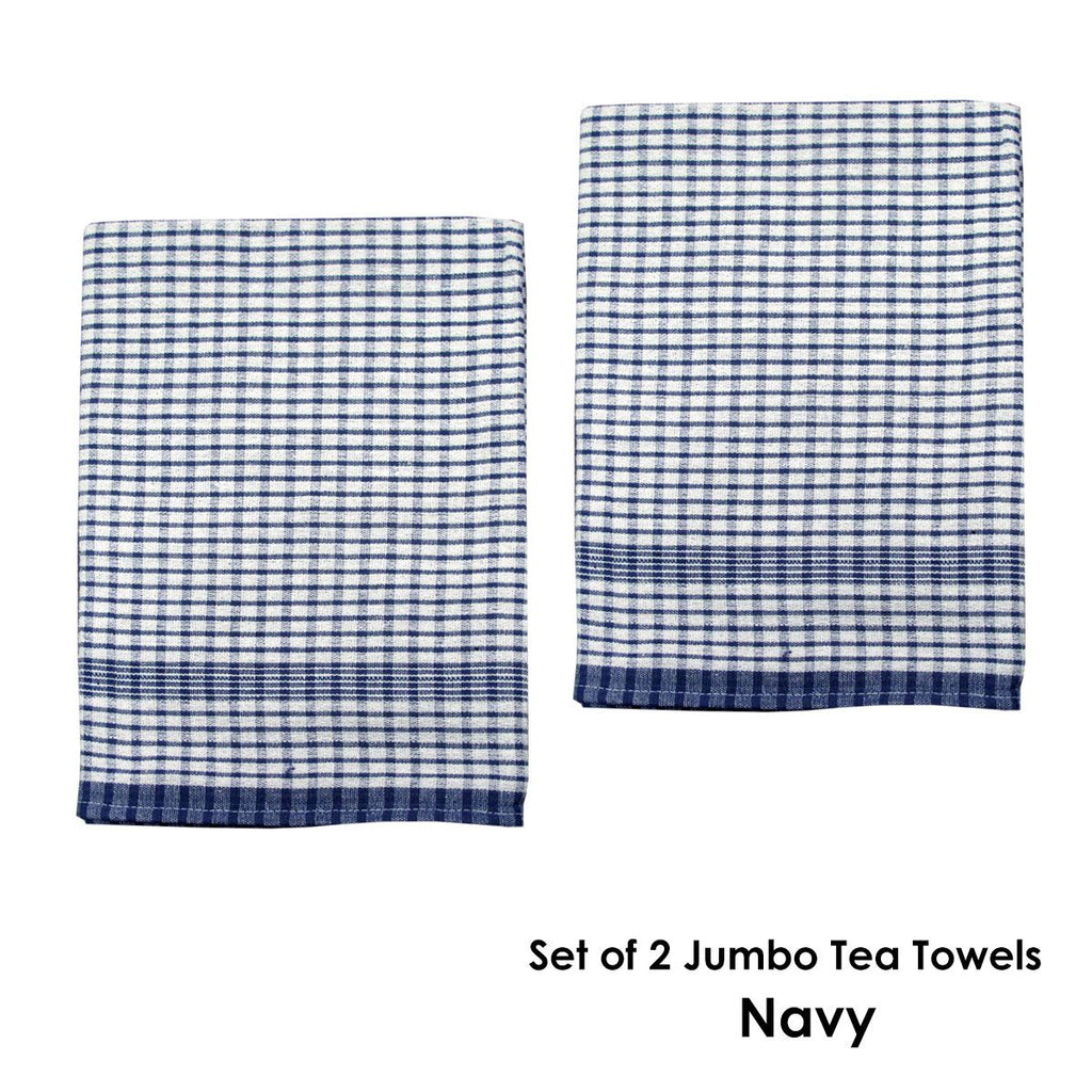 2-Pack Jumbo Cotton Tea Towels – Navy