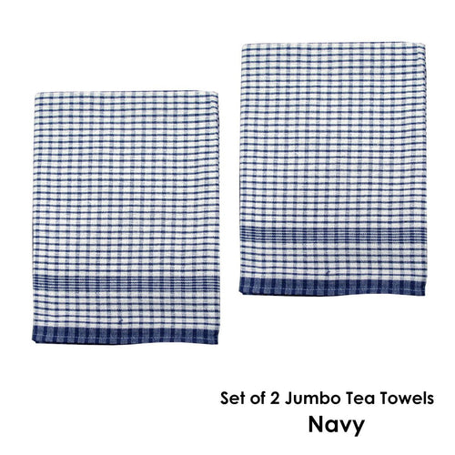 2-Pack Jumbo Cotton Tea Towels – Navy