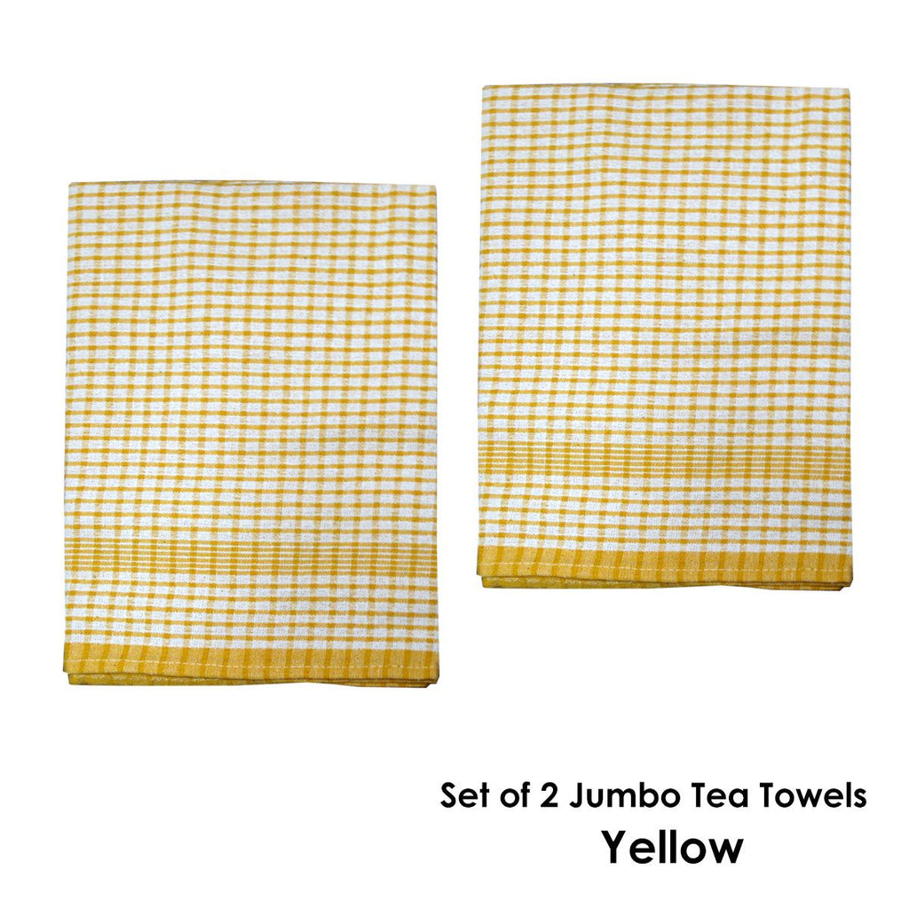 2-Pack Jumbo Cotton Tea Towels – Yellow