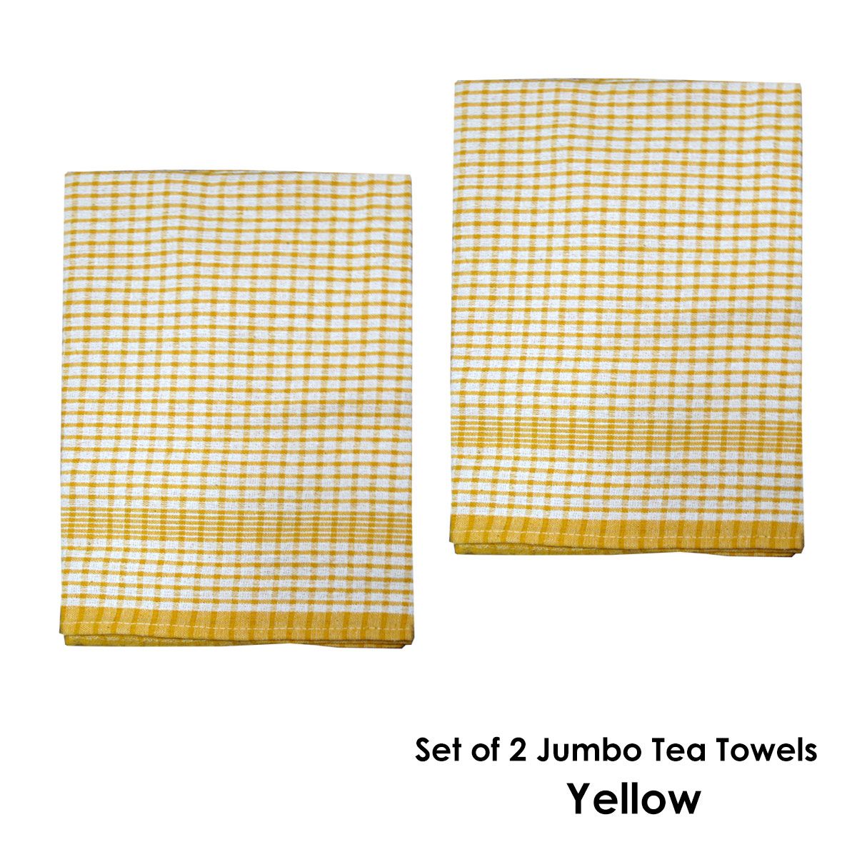 2-Pack Jumbo Cotton Tea Towels – Yellow