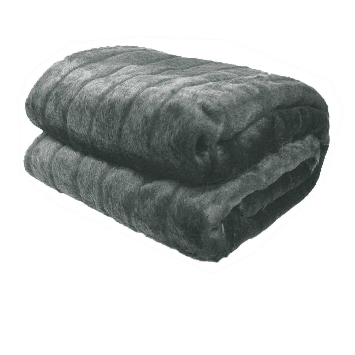 Channel Faux Fur Throw – Grey, 127 × 152 cm