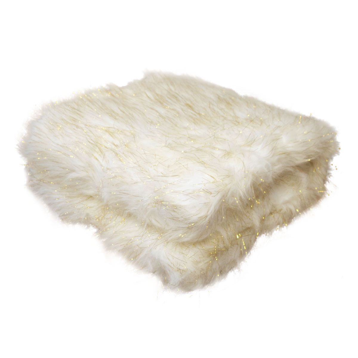 Camille Faux Fur Throw – Gold and Cream, 127 × 152 cm