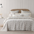 Bianca Amelia Foliage Bedspread Set – Stone, Queen