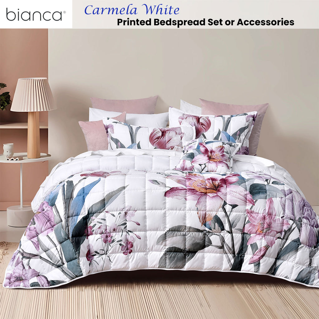 Bianca Carmela Floral Bedspread Set – White, King