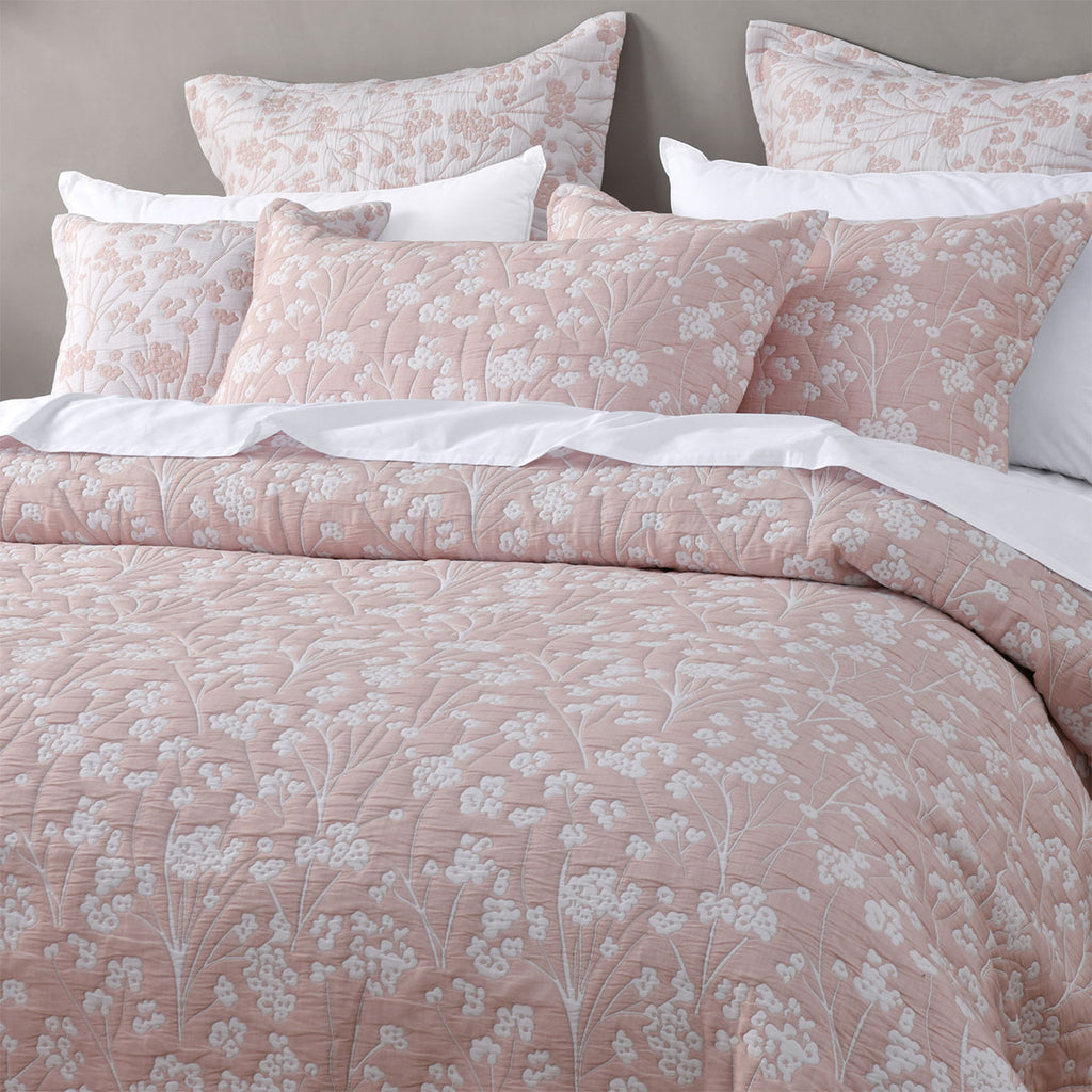 Bianca Myra Floral Bedspread Set – Blush, Queen
