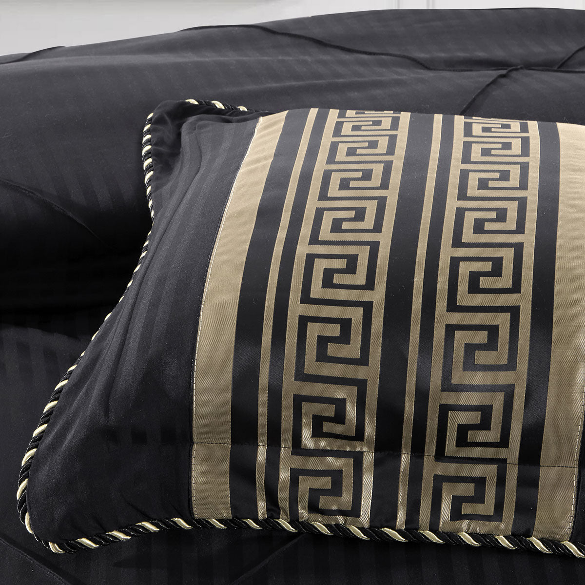 Bianca Raffaello 6-Piece Jacquard Comforter Set – Black, Queen/King