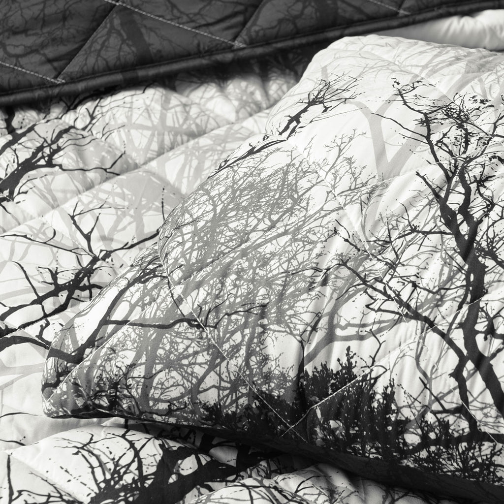 Bianca Boscage Forest Quilted Coverlet Set – Black, Super King