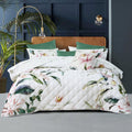 Bianca Indi Floral Quilted Coverlet Set – White, Queen/King