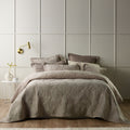Bianca Kairo Velvet Leaf Coverlet Set – Taupe, Queen/King